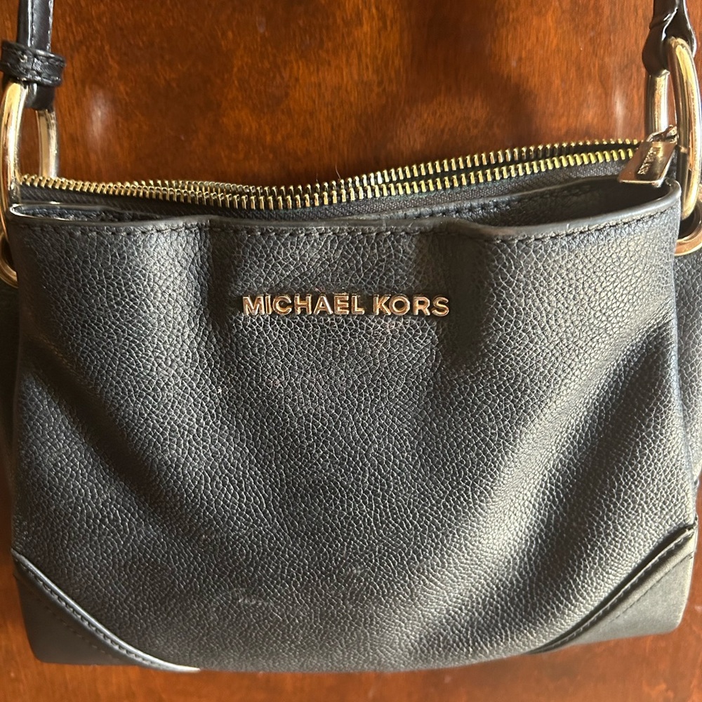 Michael Kors Black Pebbled Leather Crossbody Bag